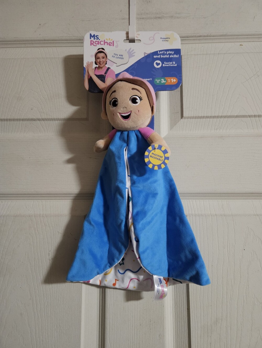 Ms. Rachel Official Huggable Lovey, Double Sided Security Blankets Nwt